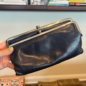 HOBO Navy Blue Leather Wallet
